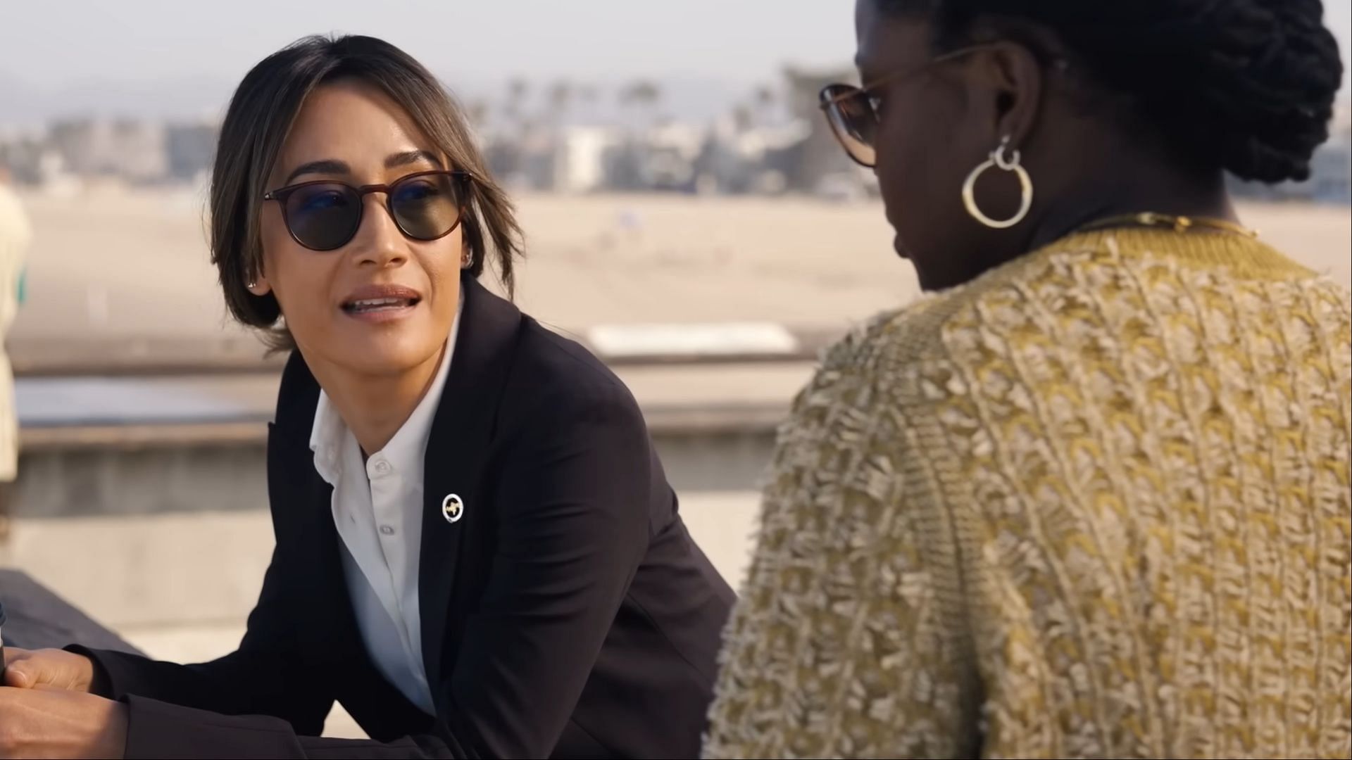 Renee Ballard and her confidante dig deeper into the darkness of Los Angeles in Ballard season 1. (Image via Prime Video)